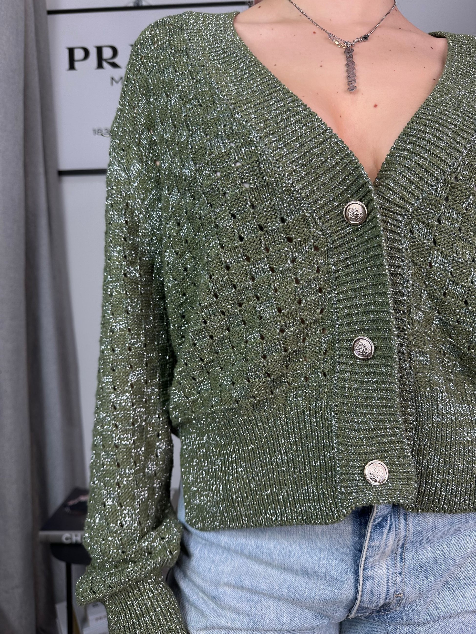 Cardigan in lurex Peperosa