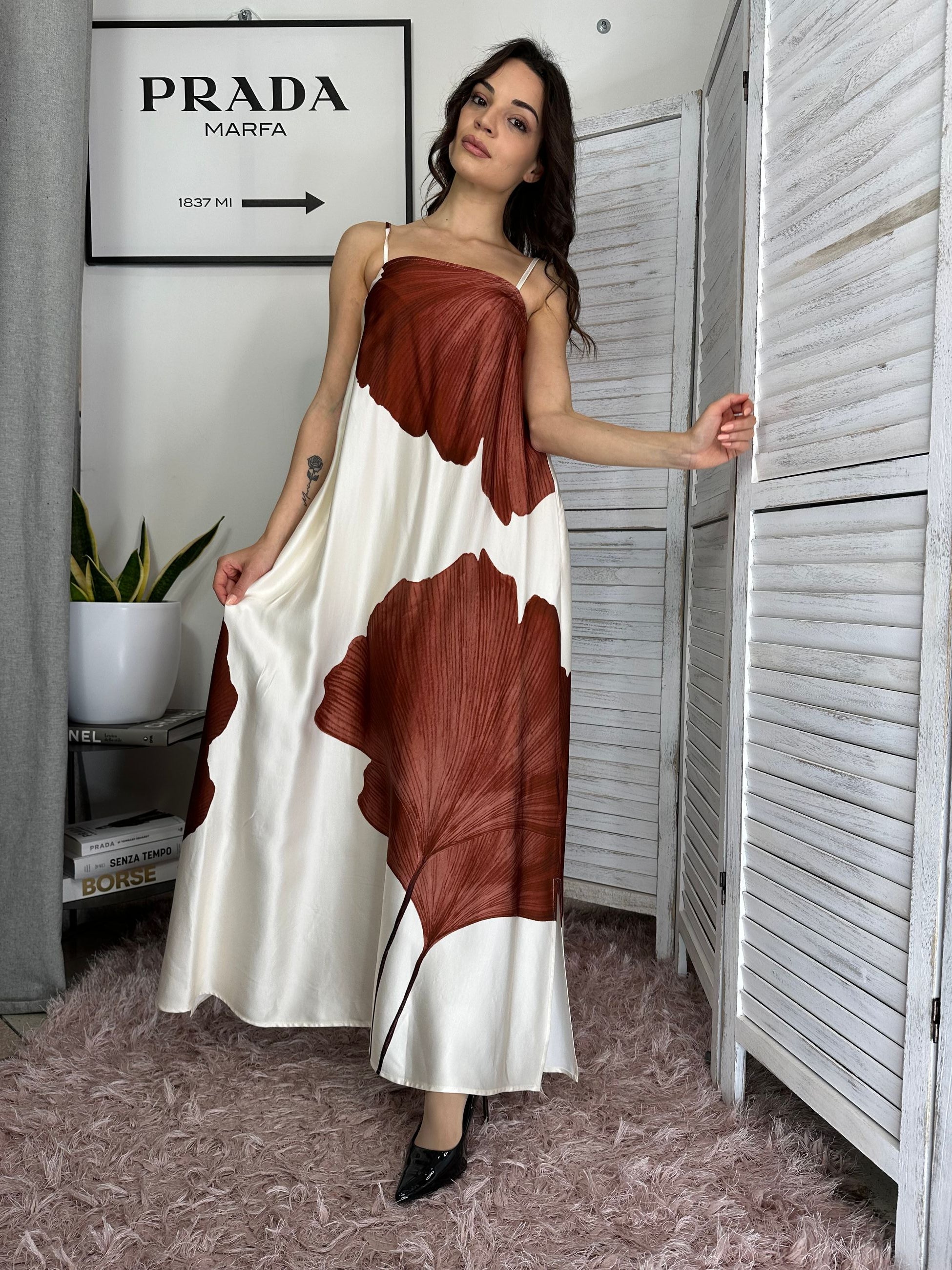 Abito lungo maxi foglie Anonyme Designers