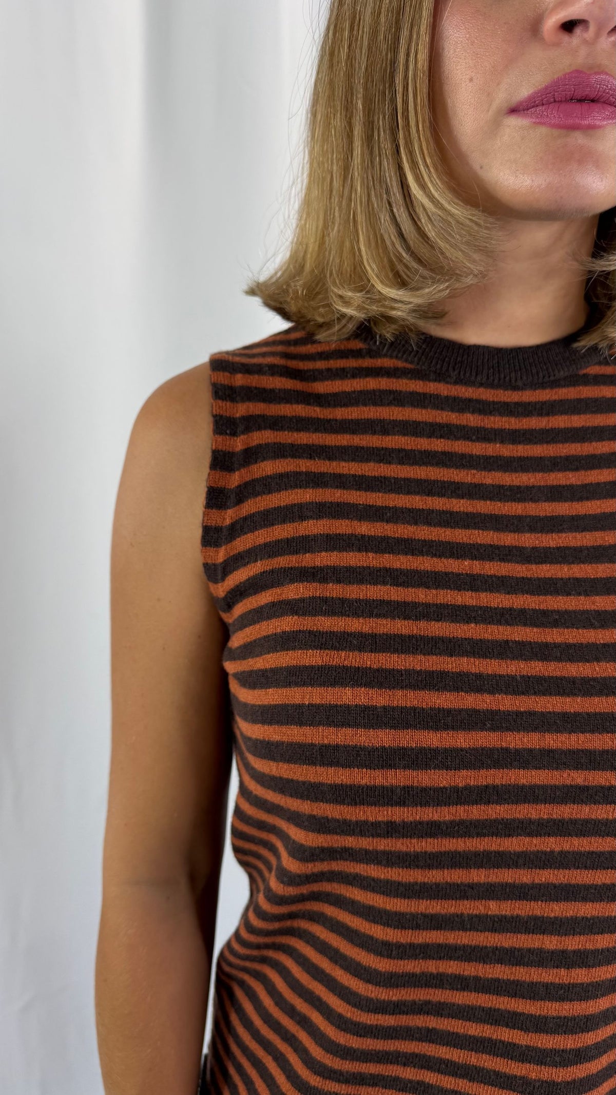 Gilet rigato in maglia Peperosa
