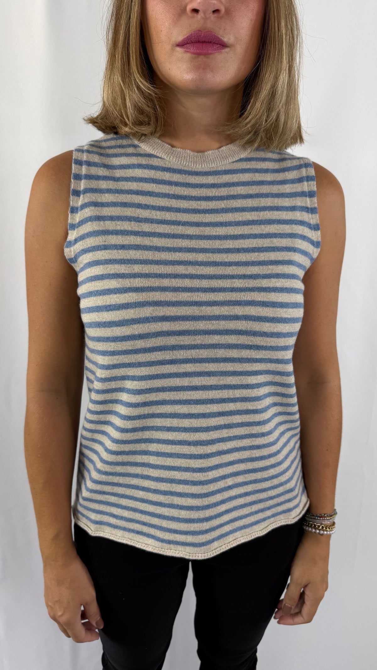 Gilet rigato in maglia Peperosa