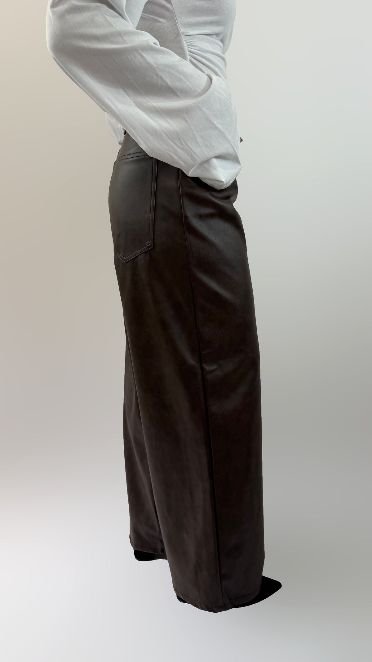 Pantalone similpelle marrone God Save Denim