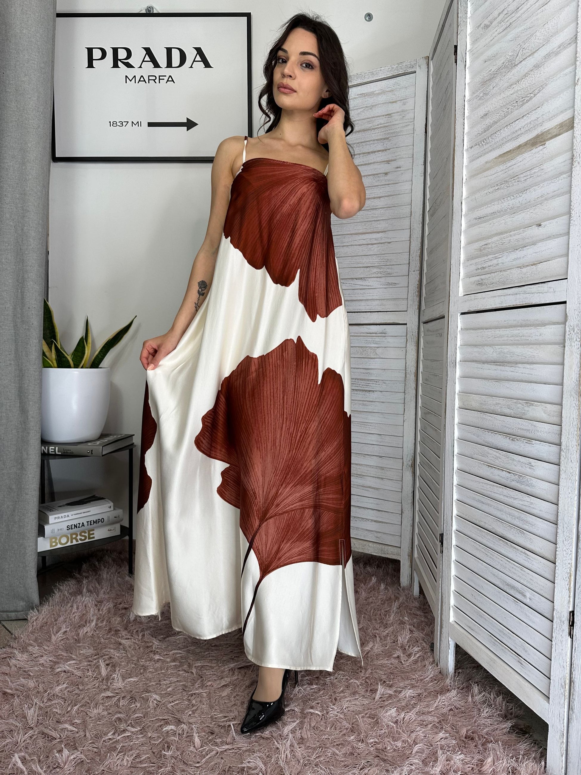 Abito lungo maxi foglie Anonyme Designers