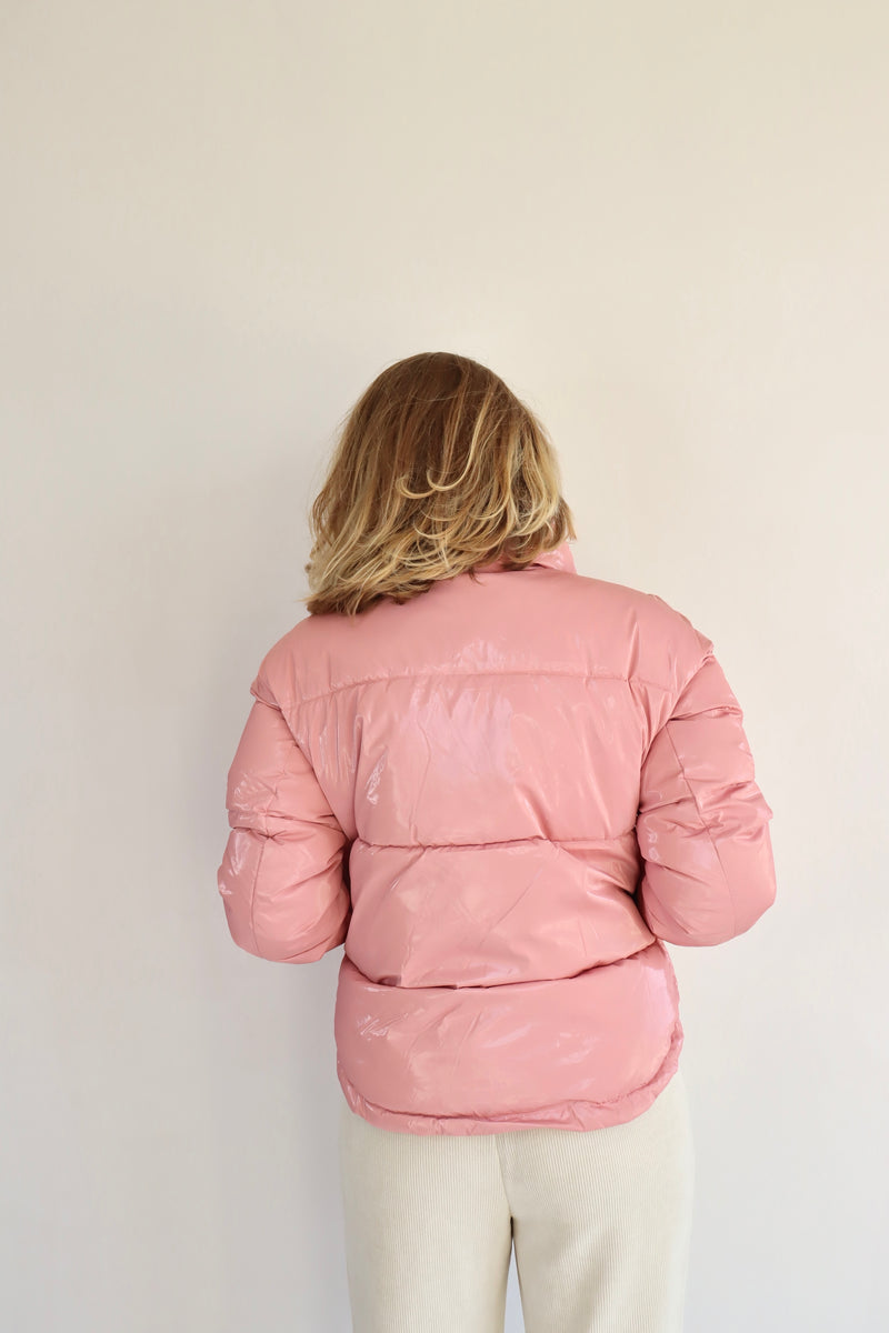 MOLLY BRACKEN Bomber in vinile rosa