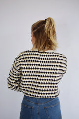 COMPANIA FANTASTICA Maglia con fantasia geometrica marrone