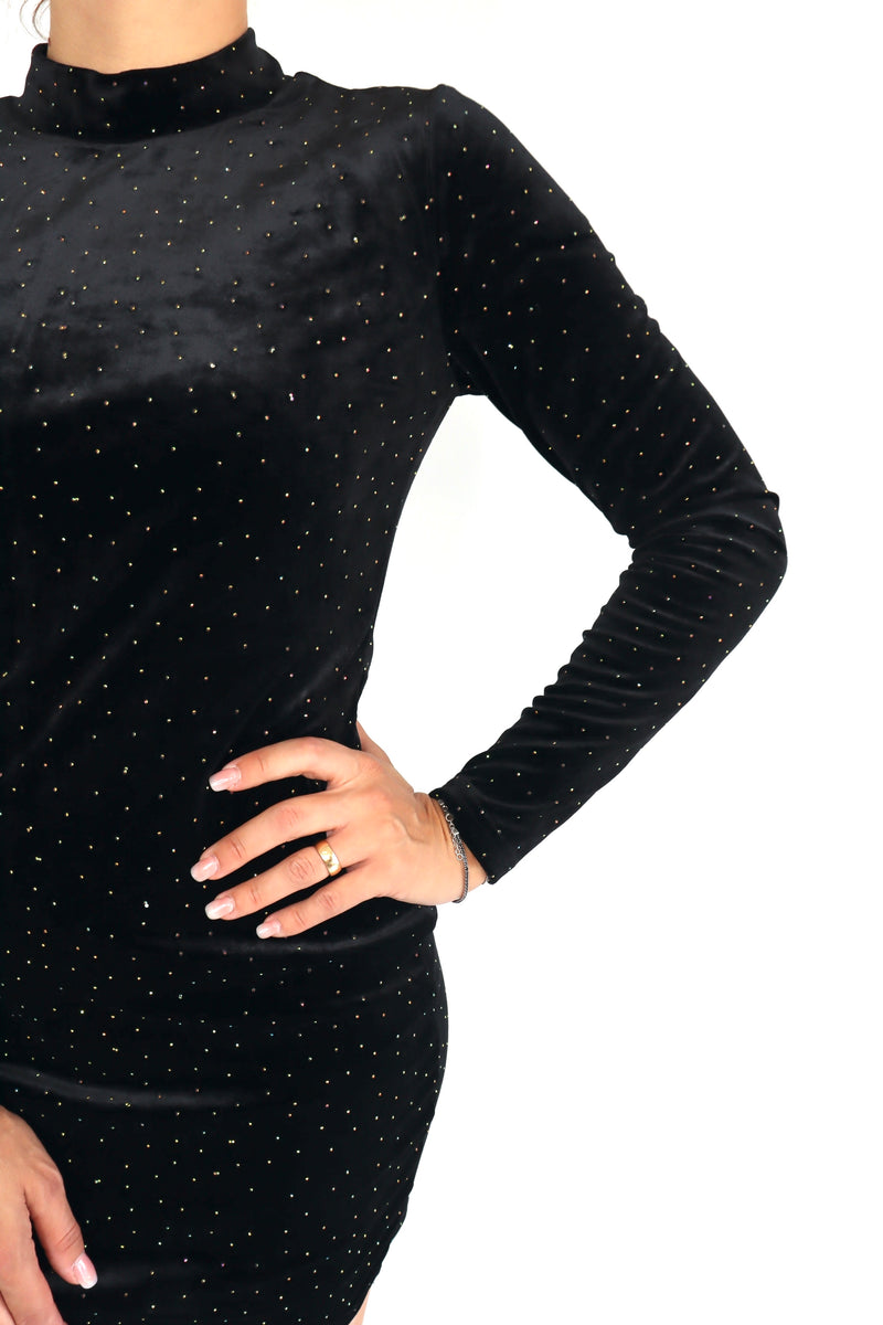 MOLLY BRACKEN Abito corto in ciniglia con punti luce