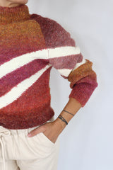 MOLLY BRACKEN Maglione righe bianche a mezzo collo
