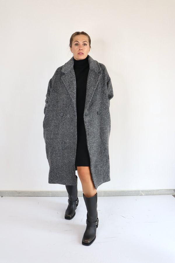 MOLLY BRACKEN Cappotto grigio doppiopetto