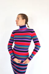 MOLLY BRACKEN Maglia a collo alto a righe colorate coordinato