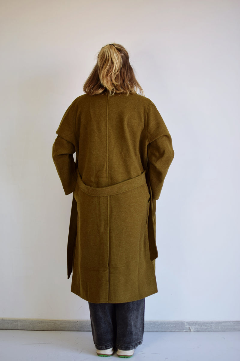 COMPANIA FANTASTICA Cappotto marrone senza bottoni