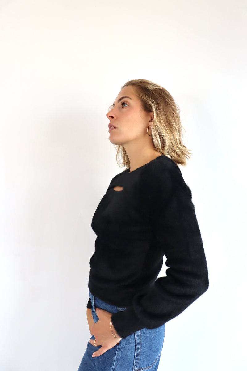 MOLLY BRACKEN  Maglioncino peloso nero