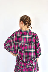 MOLLY BRACKEN Camicia a quadri fucsia coordinato