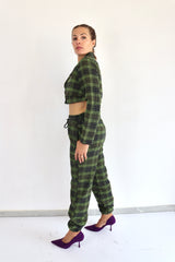 MOLLY BRACKEN Giacca crop scozzese coordinato