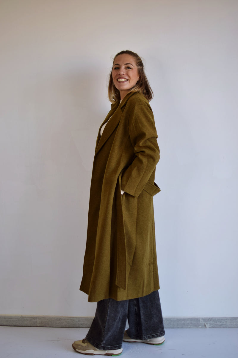 COMPANIA FANTASTICA Cappotto marrone senza bottoni