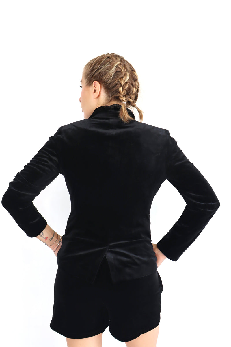 MOLLY BRACKEN Giacca in velluto nera coordinato