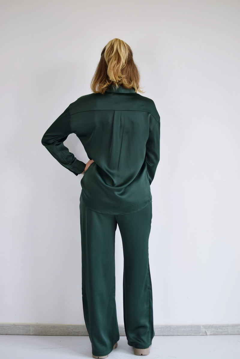 COMPANIA FANTASTICA Pantaloni satinati verdi