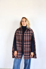 MOLLY BRACKEN Cappotto mantella a quadri