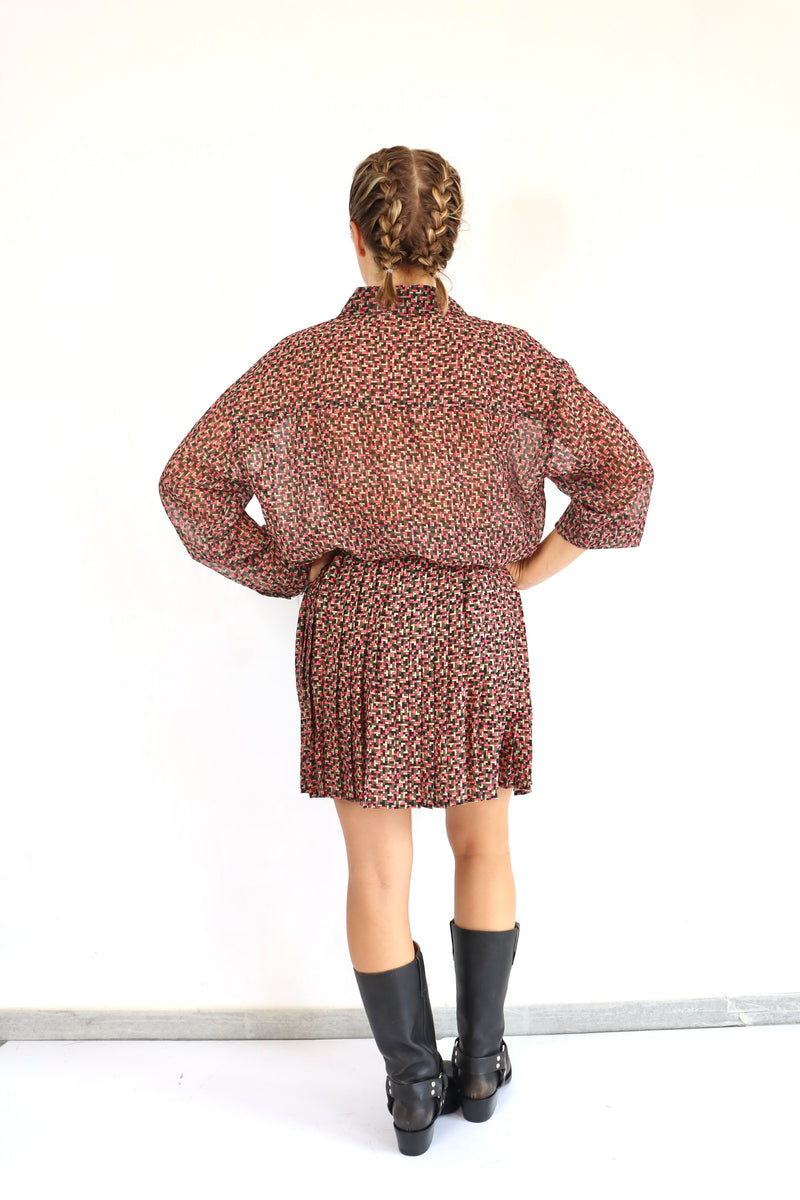 MOLLY BRACKEN Camicia fantasia tetris coordinato