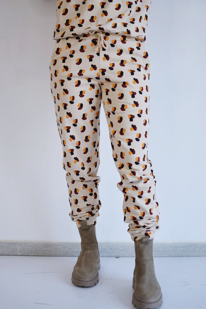 COMPANIA FANTASTICA Pantaloni di tuta garzati con stampa maculata