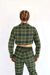 MOLLY BRACKEN Giacca crop scozzese coordinato