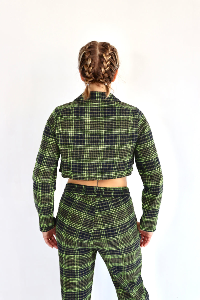 MOLLY BRACKEN Giacca crop scozzese coordinato