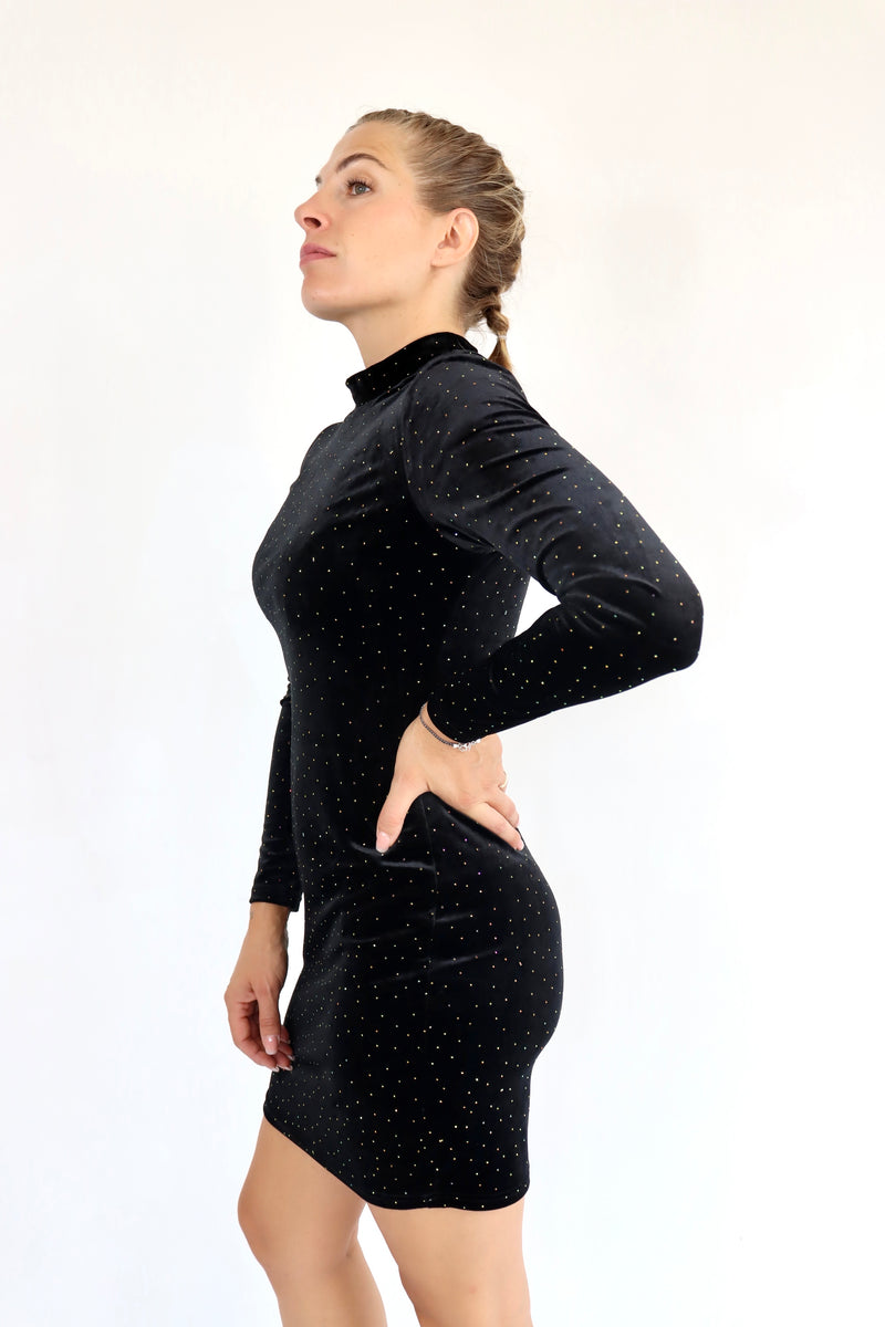 MOLLY BRACKEN Abito corto in ciniglia con punti luce
