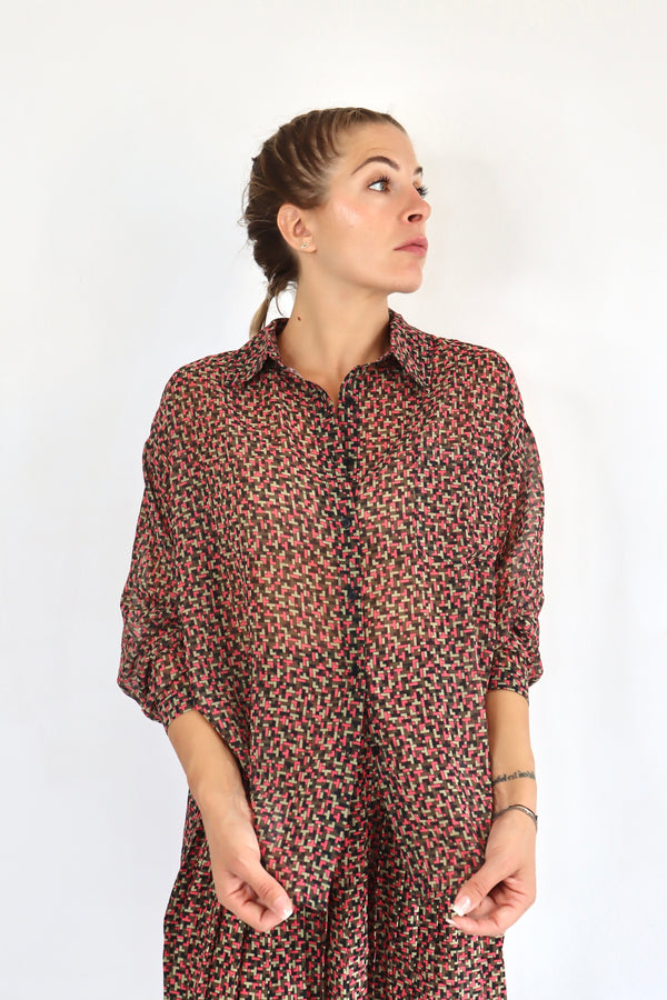 MOLLY BRACKEN Camicia fantasia tetris coordinato