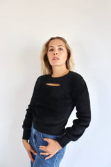 MOLLY BRACKEN  Maglioncino peloso nero