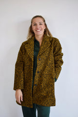 COMPANIA FANTASTICA Cappotto corto in tessuto bouclé giallo