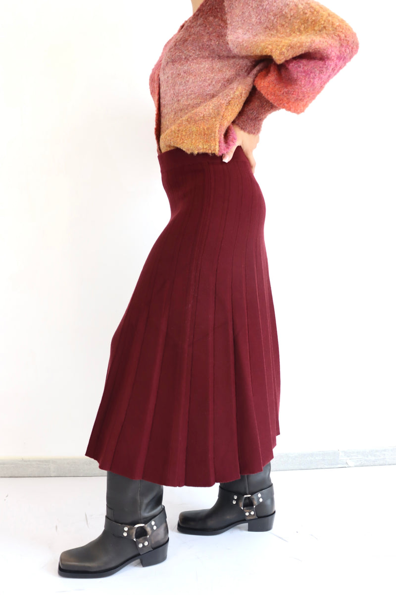 MOLLY BRACKEN Gonna midi bordeaux a costine