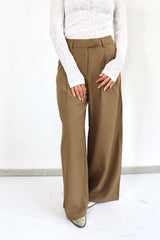 MOLLY BRACKEN Pantalone a palazzo morbido marrone