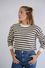 COMPANIA FANTASTICA Maglia con fantasia geometrica marrone