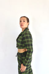 MOLLY BRACKEN Giacca crop scozzese coordinato