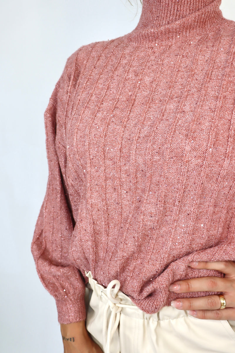 MOLLY BRACKEN Maglia a costine con collo alto