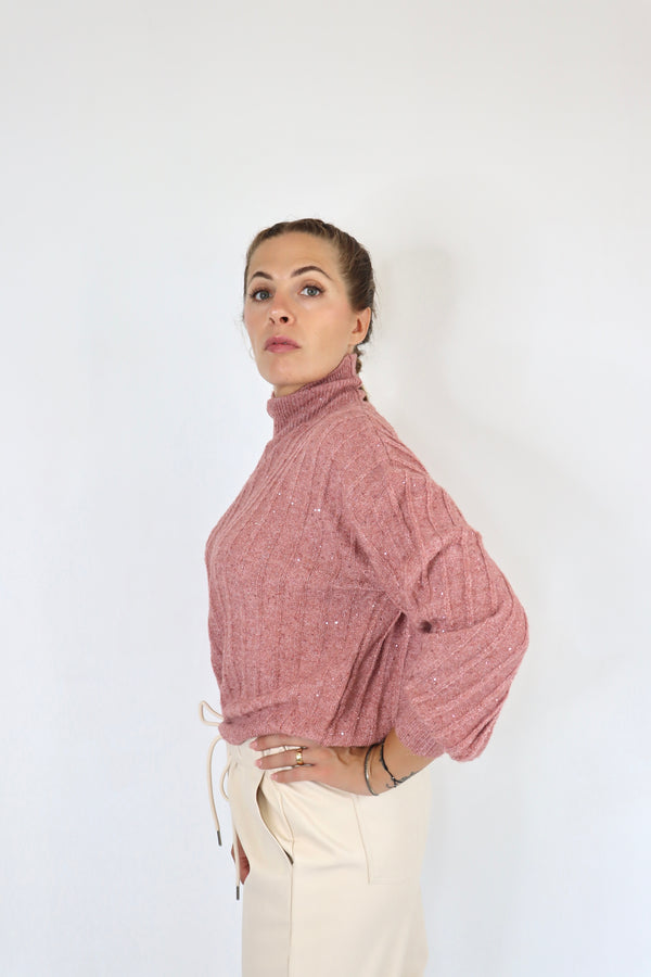 MOLLY BRACKEN Maglia a costine con collo alto