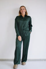 COMPANIA FANTASTICA Pantaloni satinati verdi