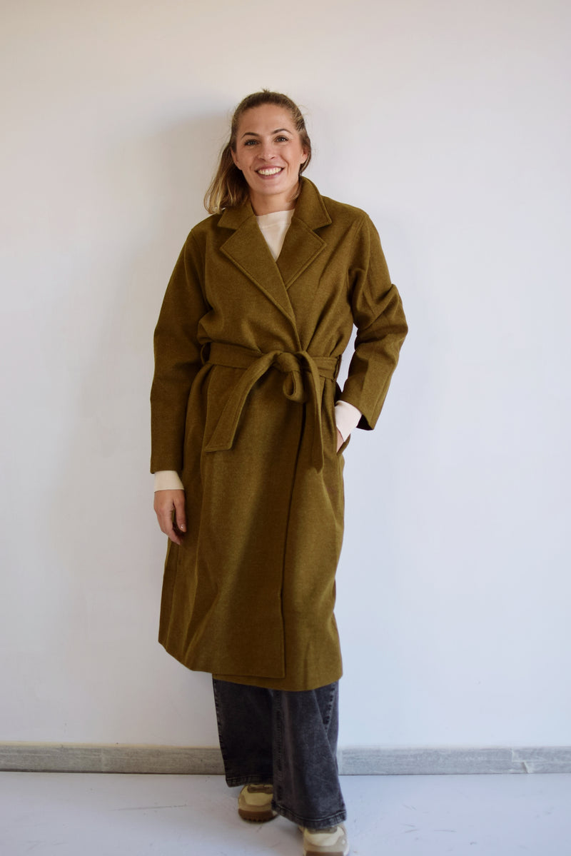 COMPANIA FANTASTICA Cappotto marrone senza bottoni