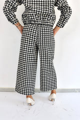 MOLLY BRACKEN Pantalone palazzo pied de poule coordinato