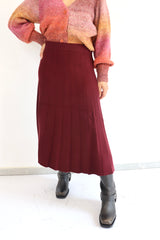 MOLLY BRACKEN Gonna midi bordeaux a costine