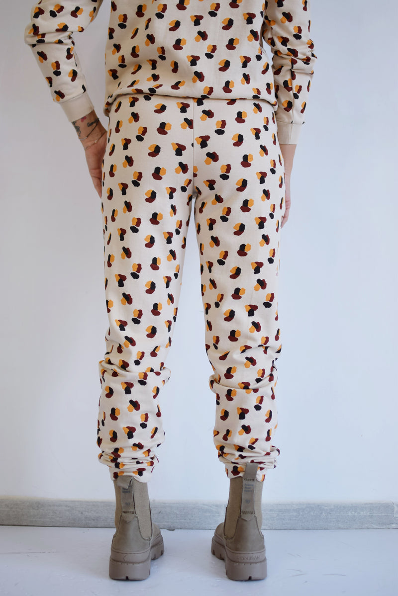 COMPANIA FANTASTICA Pantaloni di tuta garzati con stampa maculata