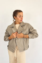 MOLLY BRACKEN Chiodo in similpelle beige