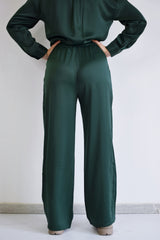 COMPANIA FANTASTICA Pantaloni satinati verdi