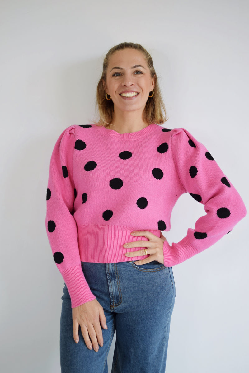 COMPANIA FANTASTICA Maglia rosa a pois