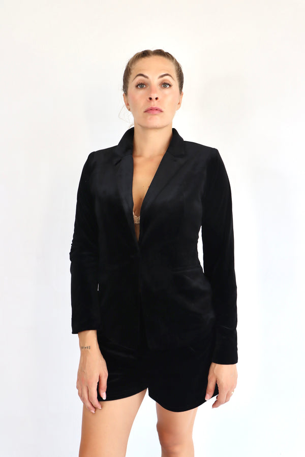 MOLLY BRACKEN Giacca in velluto nera coordinato