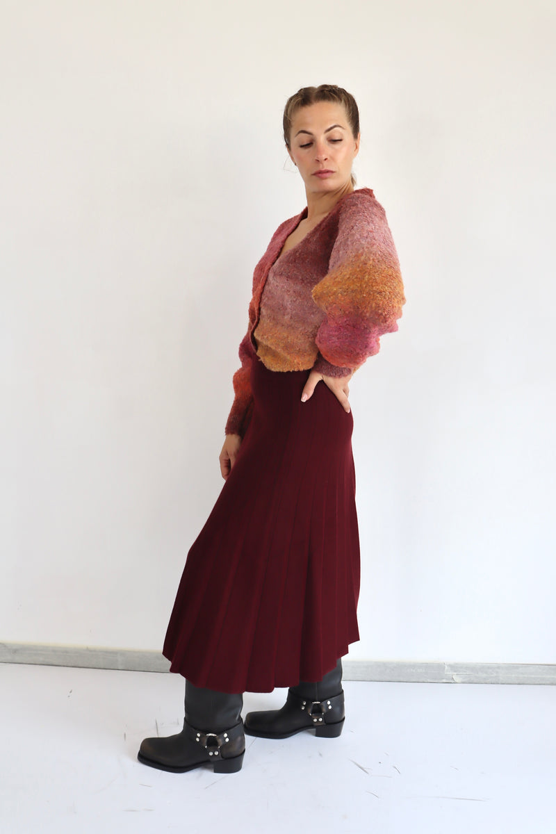 MOLLY BRACKEN Gonna midi bordeaux a costine