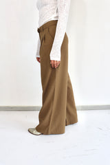 MOLLY BRACKEN Pantalone a palazzo morbido marrone