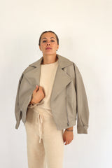 MOLLY BRACKEN Chiodo in similpelle beige