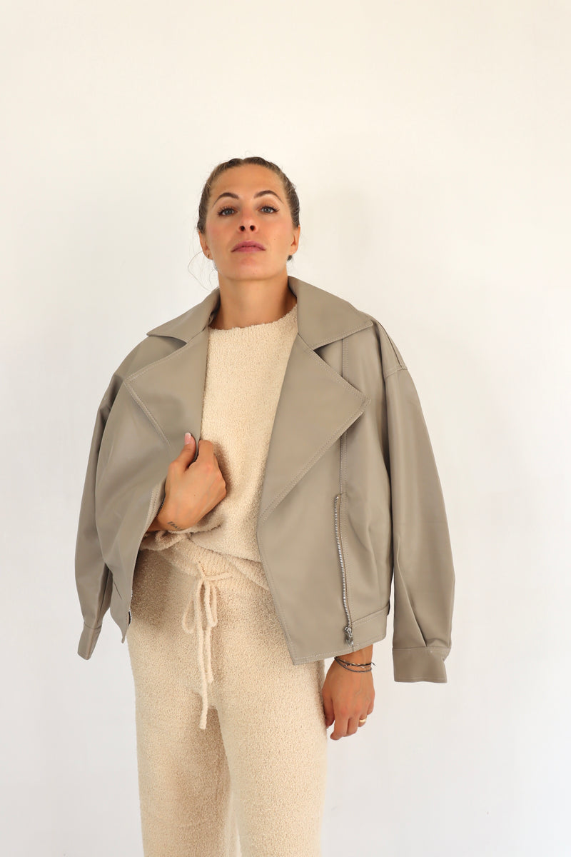 MOLLY BRACKEN Chiodo in similpelle beige