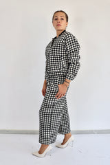 MOLLY BRACKEN Pantalone palazzo pied de poule coordinato