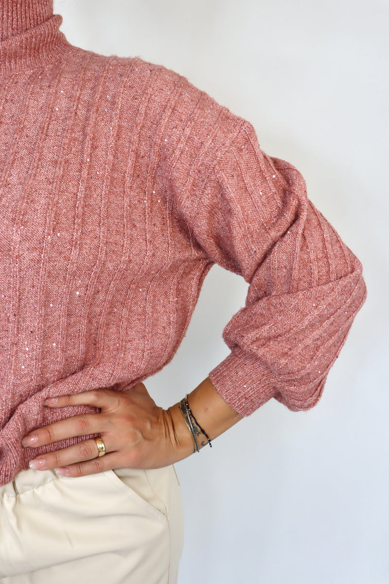 MOLLY BRACKEN Maglia a costine con collo alto