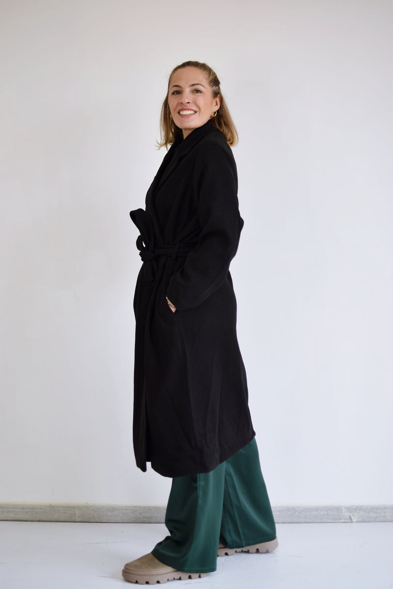COMPANIA FANTASTICA Cappotto nero senza bottoni